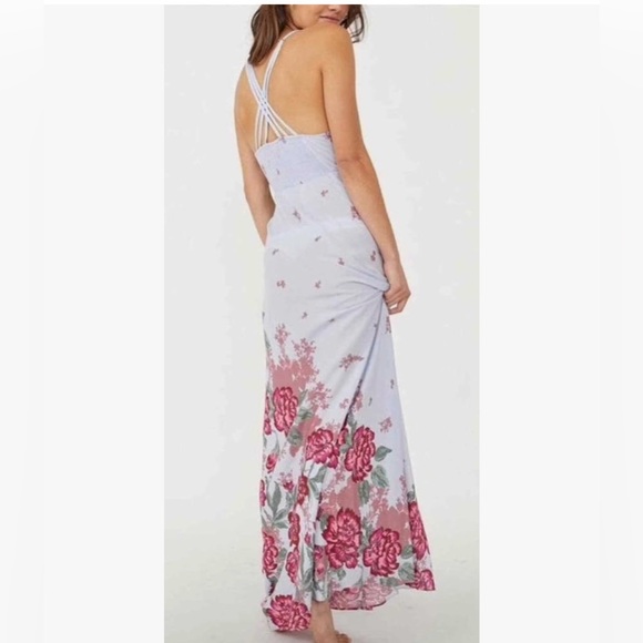 NWT Free People Hydrangea Combo Maxi Dress - Picture 2 of 12